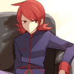  1boy jacket pokemon pokemon_(game) red_eyes redhead short_hair silver_(pokemon) sitting solo 