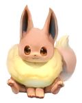  :3 brown_eyes closed_mouth eevee full_body looking_at_viewer manino_(mofuritaionaka) no_humans pokemon pokemon_(creature) simple_background sitting smile solo whiskers white_background 