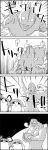  4koma animal_ears comic commentary_request cosplay greyscale headwear_removed highres hijiri_byakuren long_hair monochrome mouse_ears multicolored_hair nazrin shaded_face short_hair tani_takeshi touhou translation_request two-tone_hair ultraman ultraman_(cosplay) unzan yukkuri_shiteitte_ne 