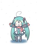  aqua_hair chibi hatsune_miku long_hair mittens necktie sakuramori_sumomo scarf snow super_deformed thighhighs twintails vocaloid 