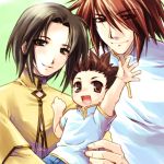  2boys anna_irving brown_eyes brown_hair father_and_son kratos_aurion lloyd_irving mother_and_son multiple_boys red_hair redhead spoilers tales_of_(series) tales_of_symphonia 