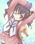  akudama_geku anise_tatlin black_hair brown_eyes doll gloves smile stretch stretching tales_of_(series) tales_of_the_abyss tokunaga twintails wink 