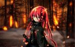  fire long_hair official_art red_hair redhead shakugan_no_shana shana smile sword tree wallpaper weapon 