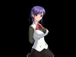  bow breasts game_cg hitotsukane_yuuko_olivia large_breasts majodou purple_hair red_eyes sano_toshihide 