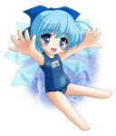  chibi cirno neopure one-piece_swimsuit school_swimsuit super_deformed swimsuit touhou 