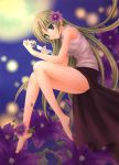  flower green_eyes green_hair higurashi_no_naku_koro_ni houjou_yutori long_hair lowres moon sonozaki_shion sparkle sparkles wind_chime windchime 