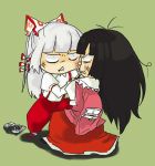  battle cheek_pinch cheek_pinching chibi fujiwara_no_mokou houraisan_kaguya nintendo_ds pinching super_deformed syake_(artist) touhou 