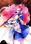  1girl armor blue_eyes dokidoki!_precure long_hair marie_ange pink_hair polearm precure solo tima weapon 