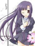  dress kannagi konomix kotobamaru long_hair purple_hair wink zange 