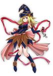  1girl bare_shoulders blonde_hair blush breasts cellphone detached_sleeves duel_monster gagaga_girl hat highres kin-kun long_hair looking_at_viewer medium_breasts phone red_eyes sideboob simple_background skull smile solo white_background wizard_hat yu-gi-oh! yuu-gi-ou_zexal 