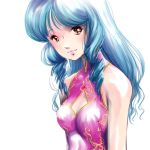 1girl 80s china_dress chinese_clothes choujikuu_yousai_macross commentary_request dress kemi_(kemi433) looking_at_viewer lynn_minmay macross macross:_do_you_remember_love? mikimoto_haruhiko_(style) official_style oldschool portrait simple_background sketch solo 