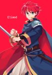  1boy armor blue_eyes cape eliwood_(fire_emblem) fire_emblem fire_emblem:_rekka_no_ken headband highres male_focus redhead short_hair sword weapon 