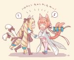  2girls animal_ears armor blonde_hair blush cape cat_ears cat_tail chibi closed_eyes elise_(fire_emblem_if) fire_emblem fire_emblem_heroes fire_emblem_if full_body gloves hairband halloween japanese_clothes jewelry kimono long_hair multiple_girls multiple_tails nekomata pink_hair redhead sakura_(fire_emblem_if) short_hair single_earring smile tail twintails two_tails 