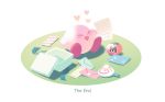  ^_^ box closed_eyes comic english gift gift_box heart invincible_candy kirby kirby_(series) letter maxim_tomato open_mouth peachifruit rug simple_background sitting smile the_end_(phrase) white_background 