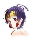  1girl absurdres ahoge bare_shoulders black_hair blush choker close-up face highres koutetsujou_no_kabaneri looking_at_viewer mumei_(kabaneri) portrait qian_bao_liushang red_eyes short_hair 