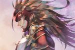  1boy armor brown_eyes brown_hair fire_emblem fire_emblem_if hatomame highres long_hair male_focus portrait ryouma_(fire_emblem_if) solo sparkle 