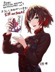  1girl alternate_costume comic commentary_request corset happy highres promotions redhead ruby_rose rwby solo takenisketch translation_request 