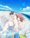  2girls beach beach_volleyball character_request harukana_receive multiple_girls official_style sand swimsuit volleyball volleyball_net 