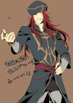  1boy bandage fire_emblem fire_emblem:_seima_no_kouseki hat joshua_(fire_emblem) long_hair looking_at_viewer male_focus red_eyes redhead smile solo 