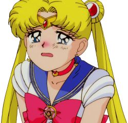  1girl bishoujo_senshi_sailor_moon blonde_hair blue_eyes crying derivative_work double_bun hair_bun long_hair sailor_moon tears tsukino_usagi vector_trace 