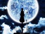  bleach blue dark kuchiki_rukia moon 