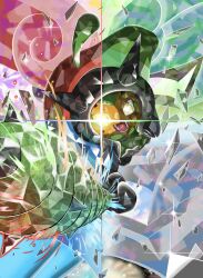  bright_pupils club_(weapon) commentary_request debris fangs highres holding holding_club holding_weapon horns ivy_cudgel_(pokemon) ogerpon ogerpon_(cornerstone_mask) ogerpon_(hearthflame_mask) ogerpon_(teal_mask) ogerpon_(wellspring_mask) open_mouth pokemon pokemon_(creature) pokemon_focus pokemon_move q.t.2_shi sharp_teeth solo sparkle spiked_club star-shaped_pupils star_(symbol) symbol-shaped_pupils teeth terastallization weapon white_pupils yellow_eyes 