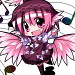  haiiro haiiro_(immature) haiiro_(pixiv19995) musical_note mystia_lorelei pink_eyes pink_hair thighhighs touhou wings 