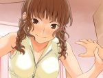  braid brown_eyes brown_hair kimi_kiss mizusawa_mao pigtails smile sweat twin_braids you_gonna_get_raped 