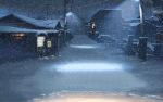  5_centimeters_per_second car house lamppost motor_vehicle power_lines scenery snow wallpaper 