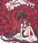  black_rose_dragon dragon izayoi_aki kiyoshi_hana long_hair monster red_eyes red_hair redhead short_hair yu-gi-oh! yugioh_5d&#039;s yuu-gi-ou yuu-gi-ou_5d's 