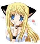   bell blonde_hair blue_eyes blush cat_ears catgirl choker long_hair smile  