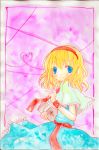  bad_id blonde_hair blue_eyes book emo_(artist) emo_(mikan) hairband short_hair touhou traditional_media 