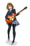  guitar hirasawa_yui instrument k-on! legs les_paul osuzu_akiomi pantyhose school_uniform shoes short_hair solo uwabaki 