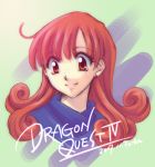  alena dated dragon_quest dragon_quest_iv earrings face fu-ka jewelry long_hair lowres ponytail red_eyes red_hair redhead smile title_drop 