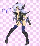  0tranquilizer0 armor blue_eyes breasts cecil_harvey cleavage dark_knight dissidia_final_fantasy final_fantasy final_fantasy_iv garter_belt genderswap high_heels shoes silver_hair thigh-highs 