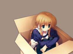  1024x768 box braid cardboard_box girl_in_a_box green_eyes in_box in_container long_hair person_in_a_container robot_ears silfa thigh-highs thighhighs to_heart_2 wallpaper 