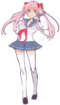  haramura_nodoka long_hair mahjong pink_hair ribbon saki school_uniform serafuku siskin thigh-highs thighhighs twintails zettai_ryouiki 