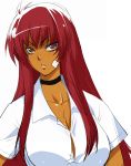  bandage character_request choker dark_skin hairu long_hair original red_hair redhead 