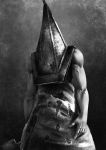  1boy gloves great_knife helmet knife male_focus mask monster muscle pyramid_head pyramidhead silent_hill silent_hill_2 solo sword umigraphics weapon 