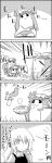  4koma bow bowl comic commentary_request crescent curry emphasis_lines food greyscale hair_bow hat highres holding holding_bowl kirisame_marisa long_hair mob_cap monochrome patchouli_knowledge pot rice smile spoon tani_takeshi touhou translation_request tsuchinoko yukkuri_shiteitte_ne 