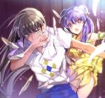  1boy 1girl couple double_bun iyutani long_hair mousse purple_hair ranma_1/2 shampoo_(ranma_1/2) 