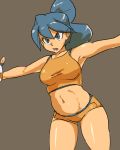  battle_girl_(pokemon) blue_eyes blue_hair breasts midriff navel npc_trainer pokemon pokemon_(game) pokemon_oras 