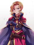  1boy armor blonde_hair cape fire_emblem fire_emblem:_fuuin_no_tsurugi gloves highres male_focus nacien simple_background solo upper_body white_background yellow_eyes 