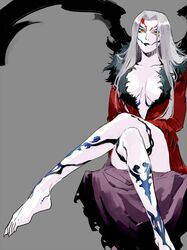  1girl breasts dress feet final_fantasy final_fantasy_viii long_hair math-major monster_girl solo ultimecia 