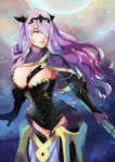  1girl armor azuumori black_armor breasts camilla_(fire_emblem_if) cleavage fire_emblem fire_emblem_if hair_over_one_eye large_breasts long_hair purple_hair solo tiara very_long_hair violet_eyes wavy_hair 