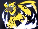  claws pokemon pokemon_(creature) pokemon_(game) pokemon_ultra_sm striped whiskers yellow_fur zeraora 