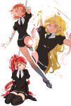  3girls cosplay diamond houseki_no_kuni multiple_girls nora_valkyrie pyrrha_nikos rwby shatter yang_xiao_long 