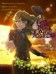  1girl diana_cavendish english formal hat highres little_witch_academia outstretched_hand suit sunset 