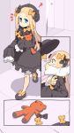  /\/\/\ 1girl abigail_williams_(fate/grand_order) black_bow black_dress black_hat blonde_hair blue_eyes bow comic covering_mouth dress fate/grand_order fate_(series) hair_bow hand_over_another&#039;s_mouth hands_in_sleeves hat highres kidnapping litamisu long_hair long_sleeves looking_at_viewer orange_bow solo_focus stuffed_animal stuffed_toy tears teddy_bear very_long_hair walking 