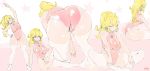  1girl armpits arms_up ass blonde_hair closed_eyes crown exercise highres leotard long_hair super_mario_bros. open_mouth pink_crown pink_leotard ponytail princess_peach shoes sitting stretch super_mario_bros. sweat thigh-highs 